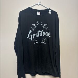 Black Long Sleeve 'Gratitude' Shirt